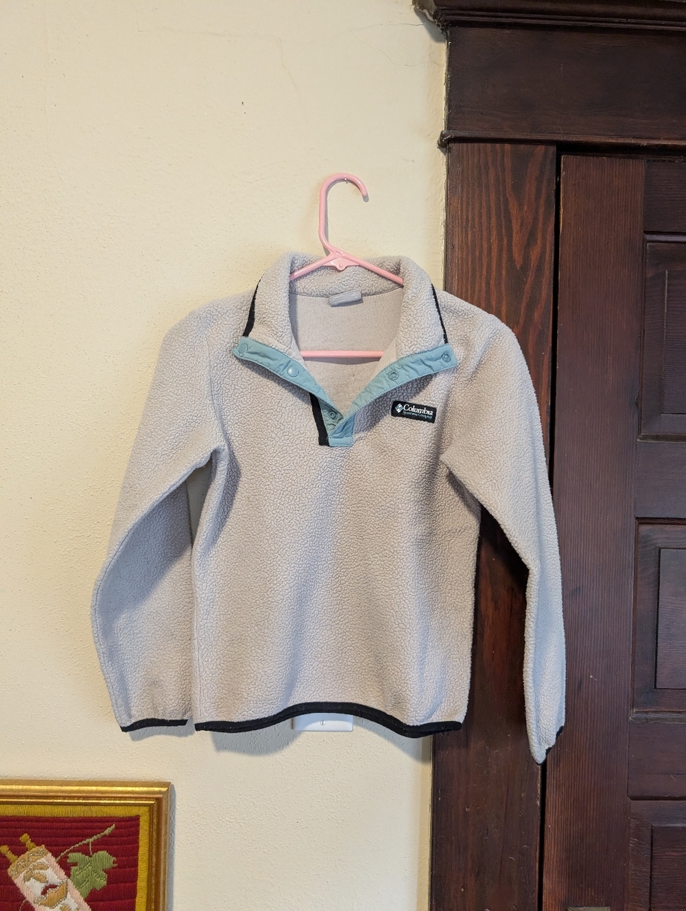 Columbia Kids Fleece Quarter Snap Pull Over Sweater In Oatmeal, Baby Blue, Black